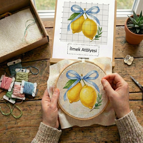 Çapraz Dikiş Kiti – Fiyonklu Limon