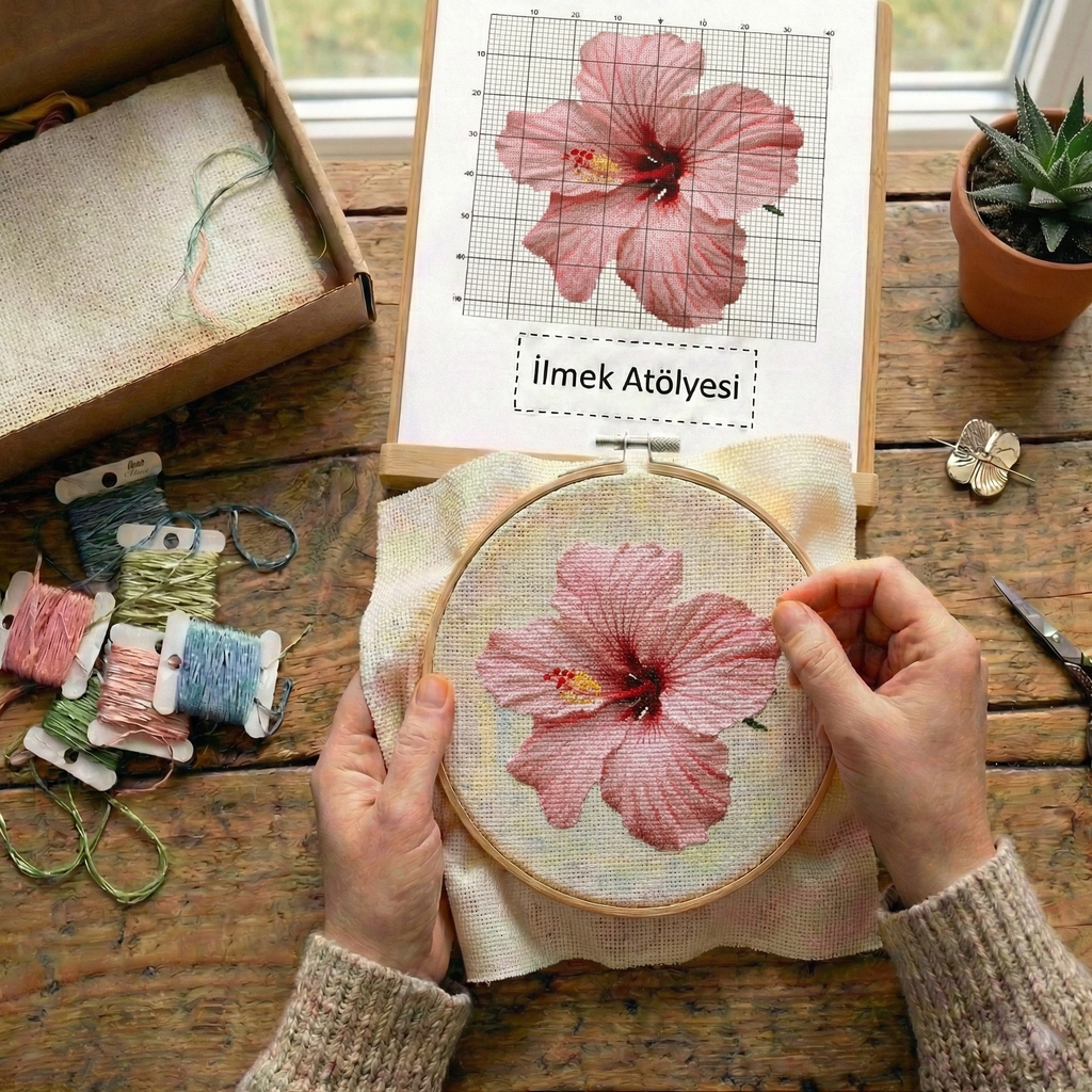 Çapraz Dikiş Kiti – Hibiskus Çiçeği