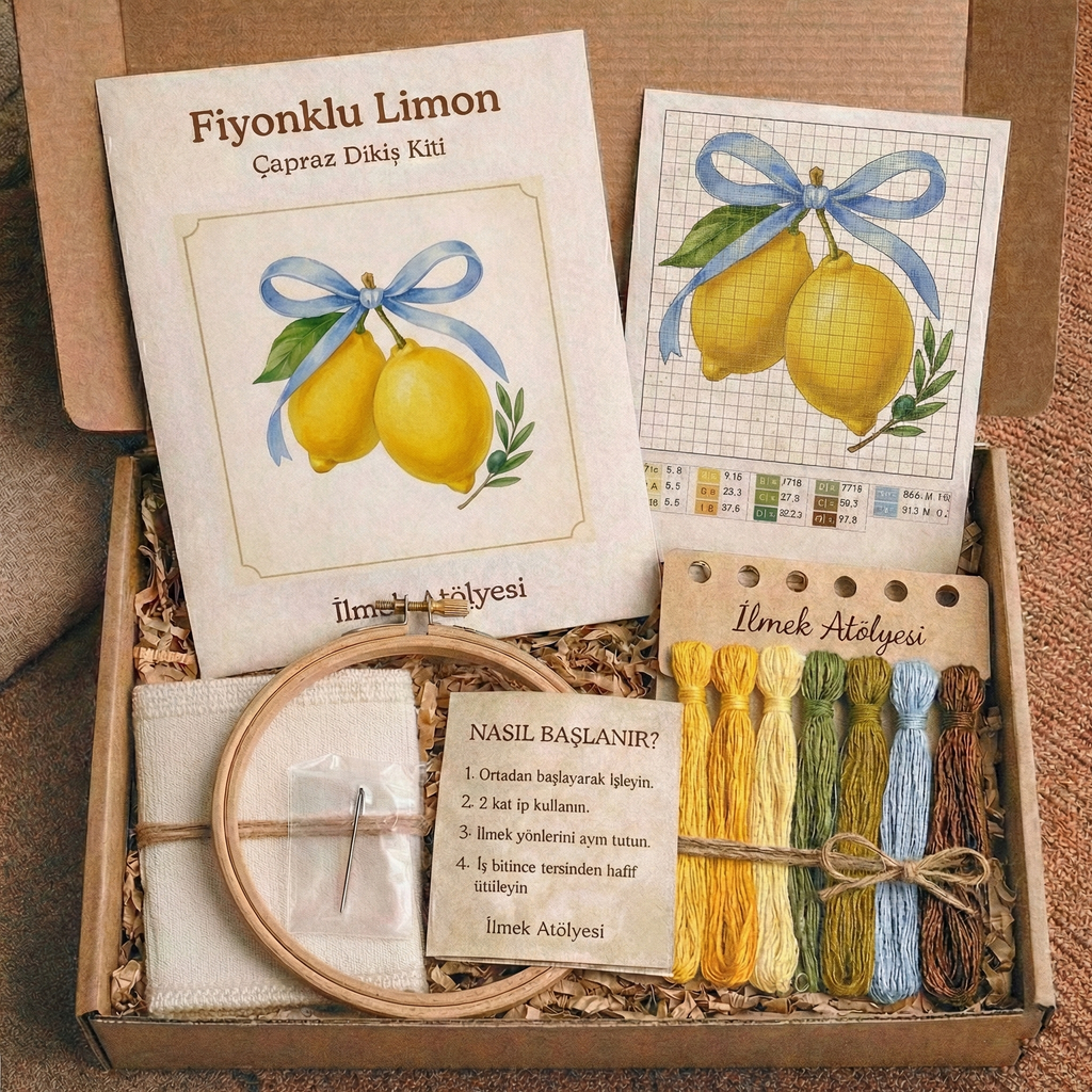 Çapraz Dikiş Kiti – Fiyonklu Limon