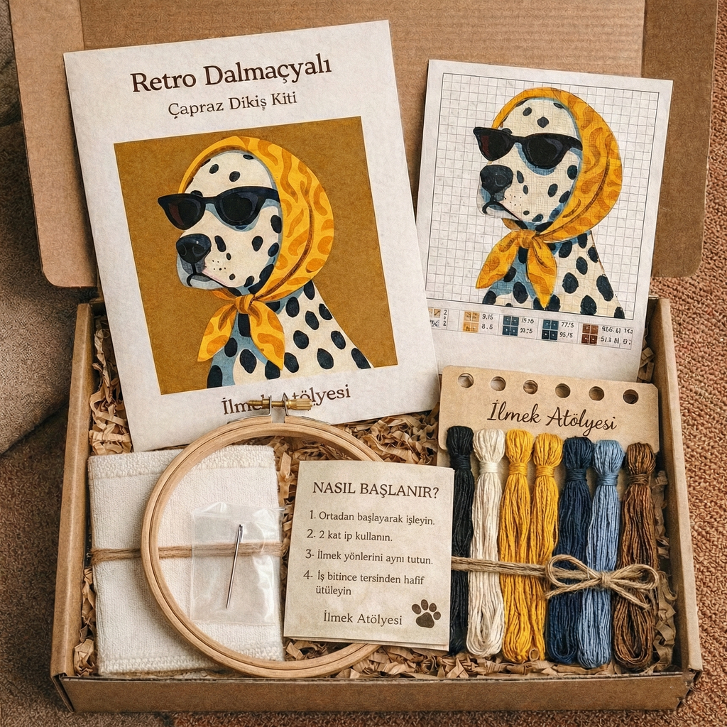 Çapraz Dikiş Kiti - Retro Dalmaçyalı