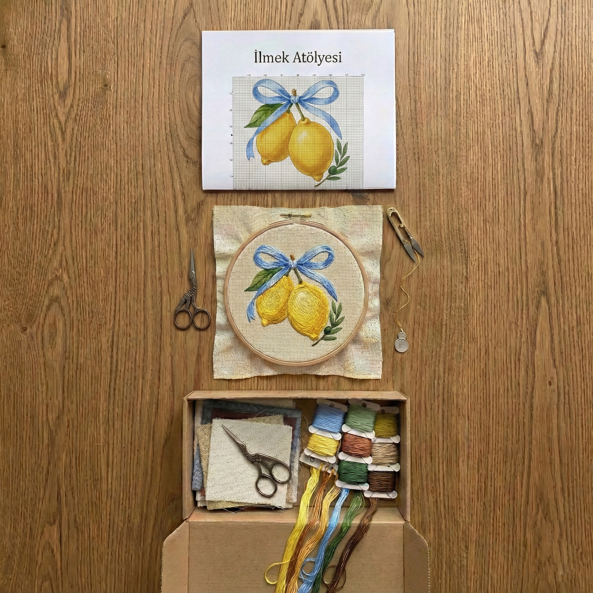 Çapraz Dikiş Kiti – Fiyonklu Limon