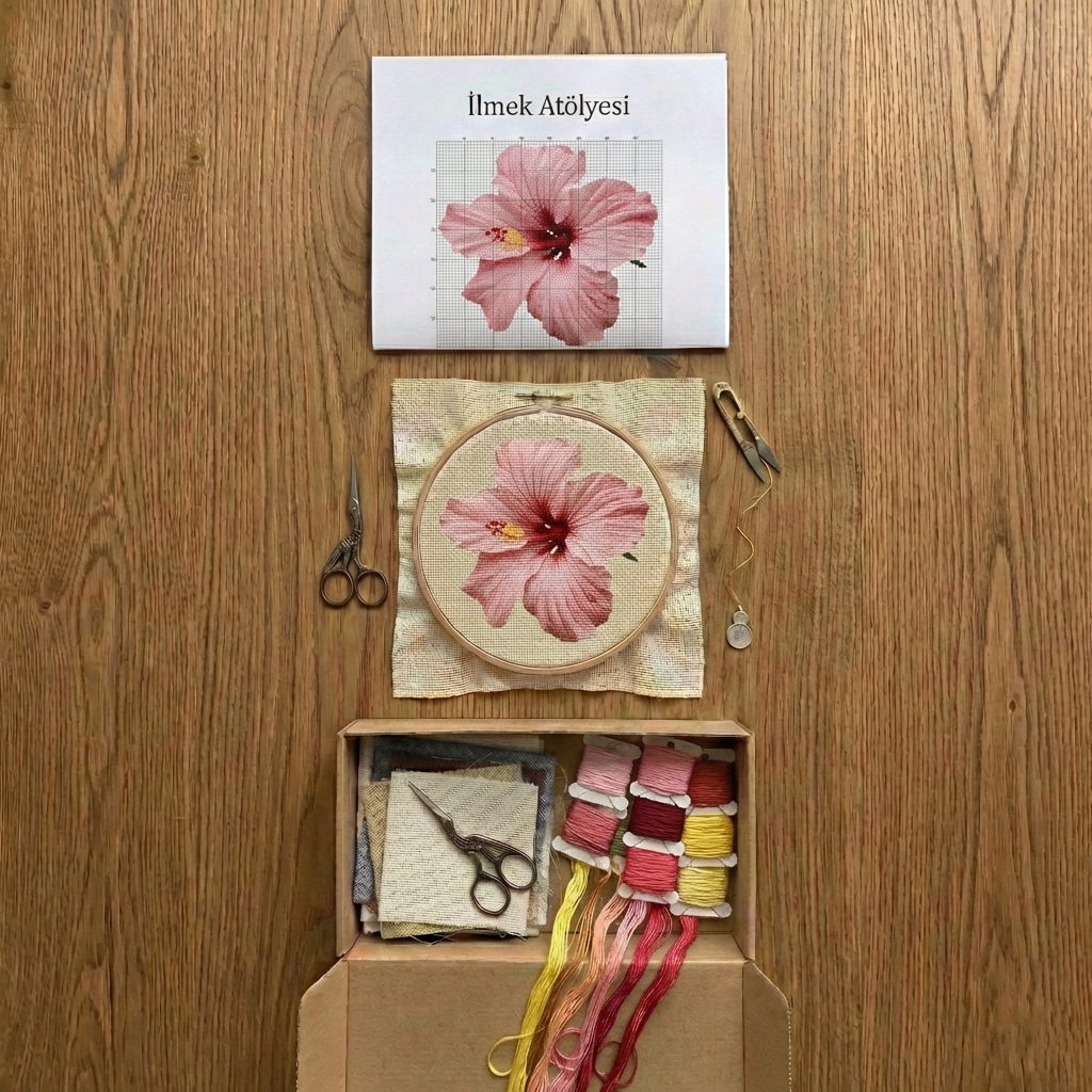 Çapraz Dikiş Kiti – Hibiskus Çiçeği