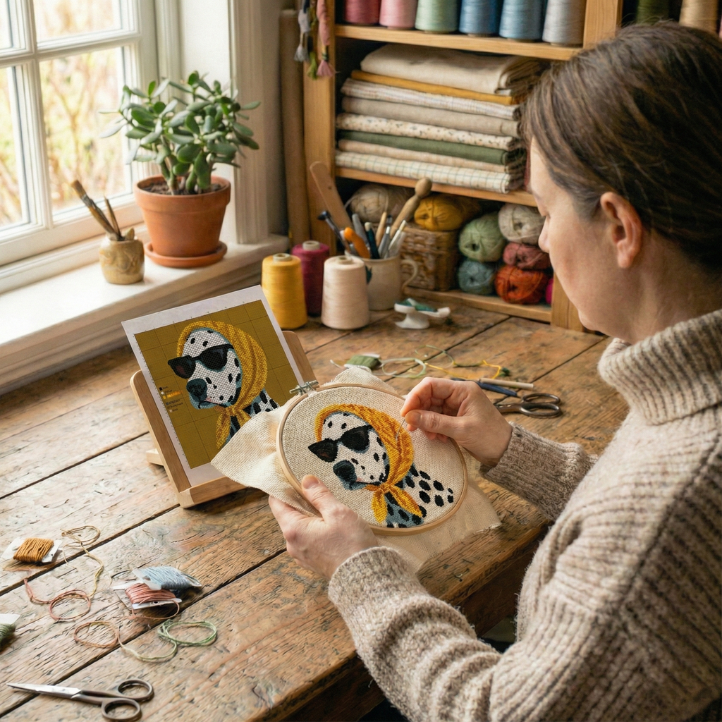 Çapraz Dikiş Kiti - Retro Dalmaçyalı