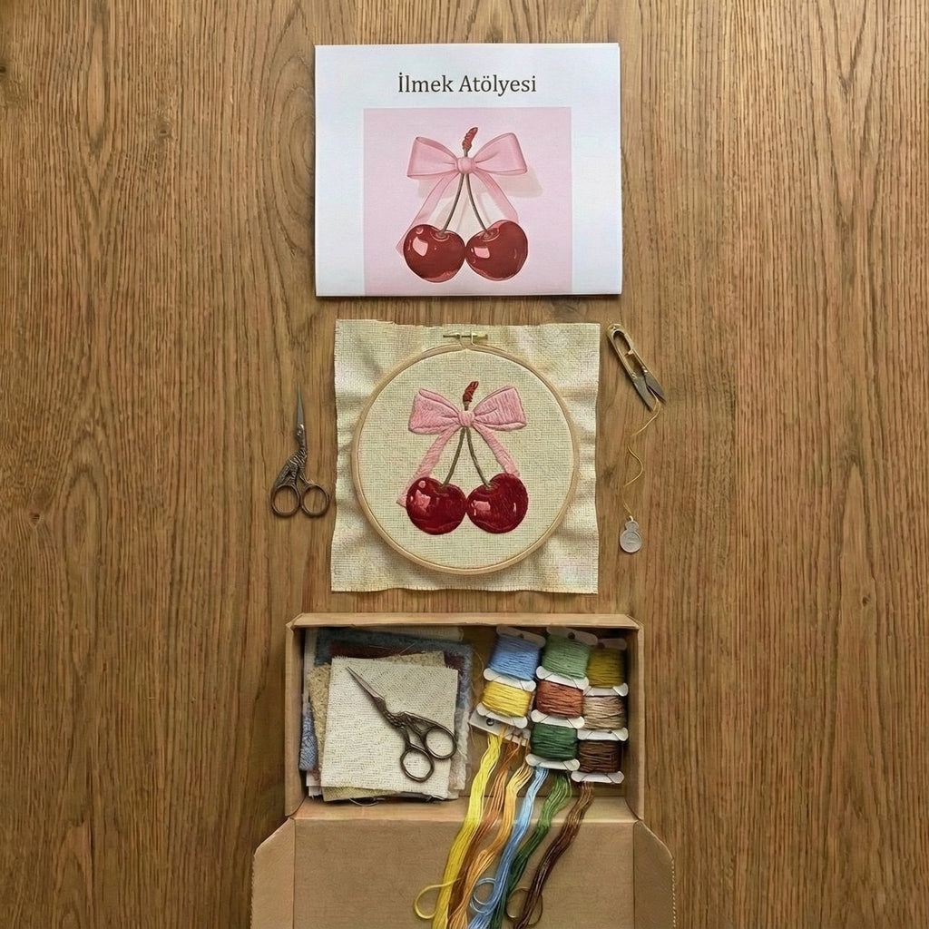 Çapraz Dikiş Kiti – Fiyonklu Kiraz