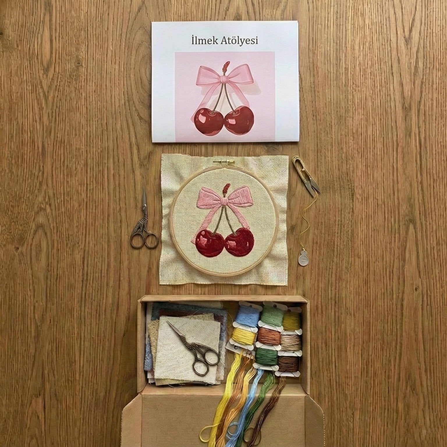 Çapraz Dikiş Kiti – Fiyonklu Kiraz